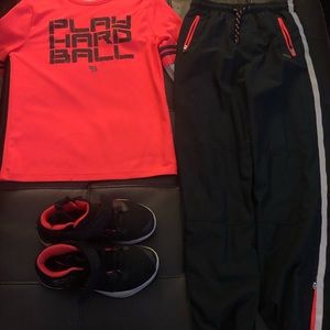 Jogging suit and under armour shoes